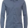Venti Body Fit Hemd Blau, Einfarbig