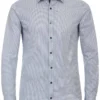Venti Body Fit Hemd Blau, Gemustert