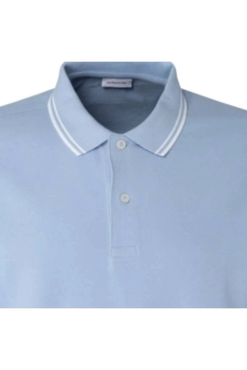 Seidensticker Regular Fit Poloshirt Hellblau, Einfarbig 2 Seidensticker Regular Fit Poloshirt Hellblau, Einfarbig – Bild 2