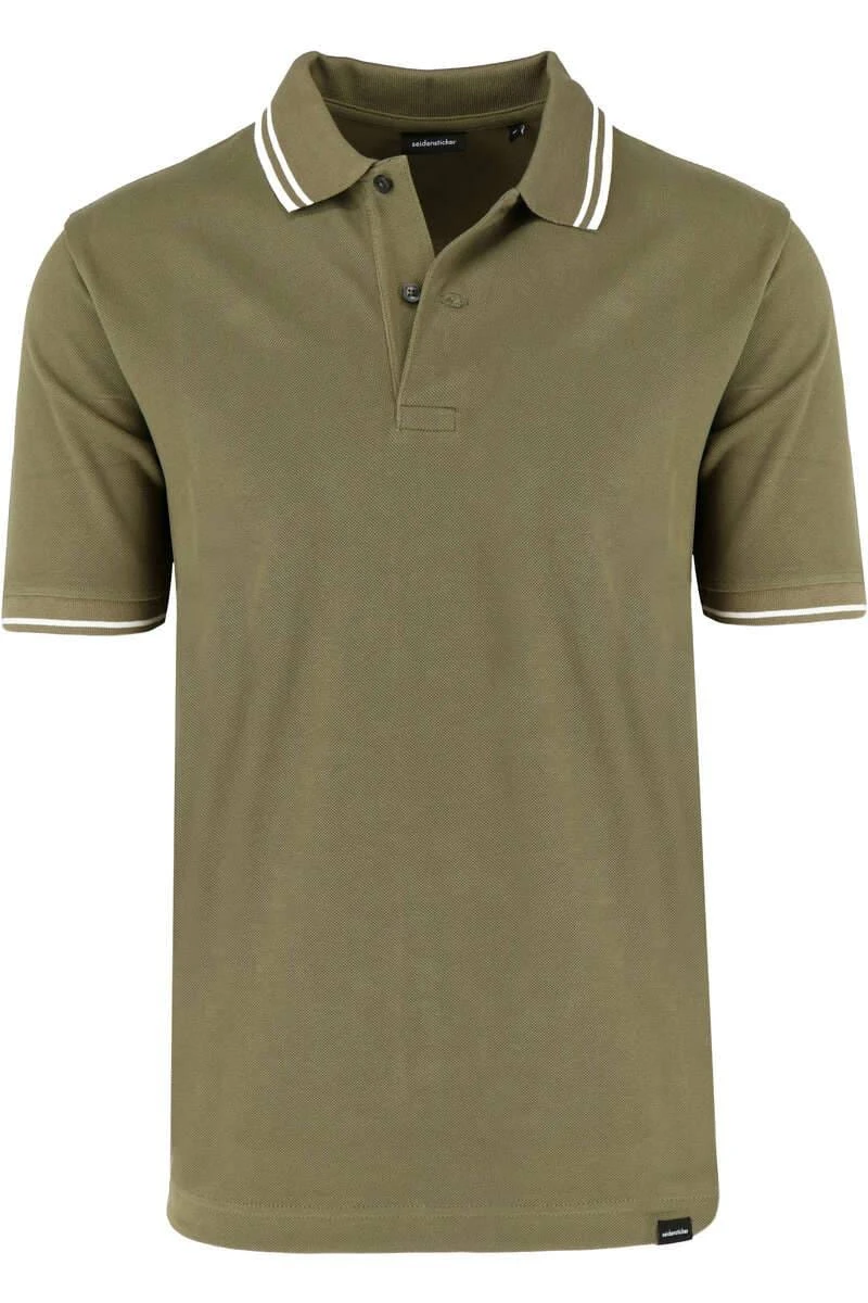 Seidensticker Regular Fit Poloshirt Oliv, Einfarbig 1 Seidensticker Regular Fit Poloshirt Oliv, Einfarbig