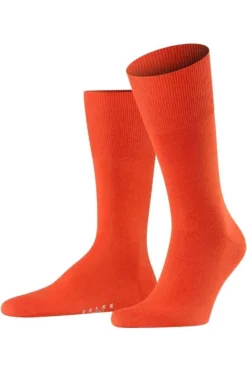 FALKE Airport Herren Socken Orange, Einfarbig