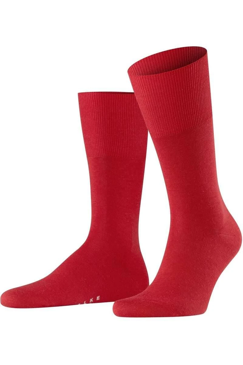 FALKE Airport Herren Socken Rot, Einfarbig 1 FALKE Airport Herren Socken Rot, Einfarbig