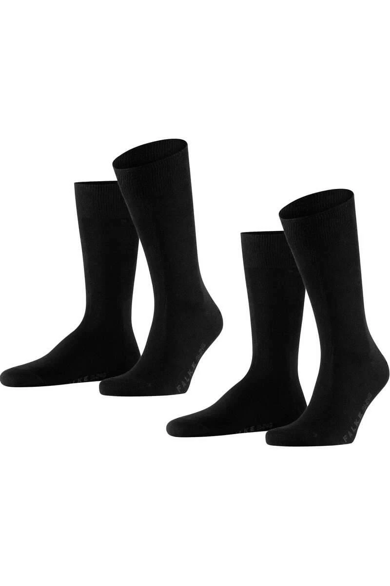 FALKE Swing Herren Socken Doppelpackschwarz, Einfarbig 1 FALKE Swing Herren Socken Doppelpackschwarz, Einfarbig