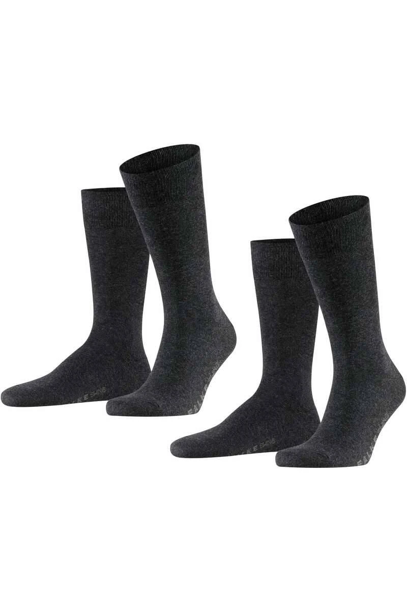 FALKE Swing Herren Socken Doppelpackanthrazit, Melange 1 FALKE Swing Herren Socken Doppelpackanthrazit, Melange