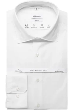 Seidensticker Performance Regular Fit Hemd Weiss, Einfarbig