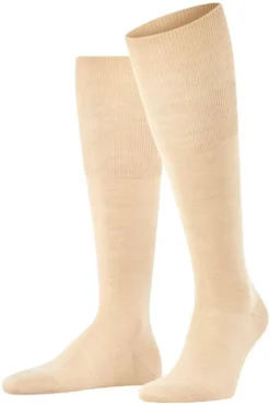 FALKE Airport Kniestrümpfe Hellbraun, Einfarbig