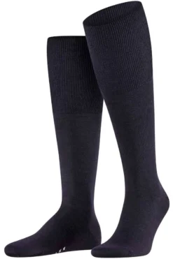 FALKE Airport Kniestrümpfe Dunkelblau, Einfarbig