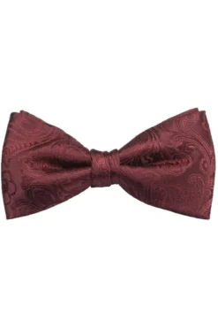 OLYMP Fliege Aus 100% Seideweinrot, Gemustert