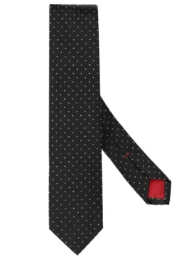 OLYMP Krawatte 100% Seide Schwarz,