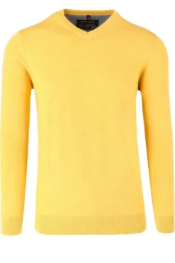 Marvelis Casual Modern Fit Herren Pullover V-Ausschnitt Gelb
