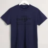 GANT Regular Fit T-Shirt Rundhals Dunkelblau,Einfarbig