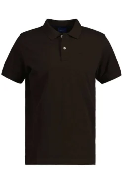 GANT Regular Fit Poloshirt Dunkelbraun, Einfarbig