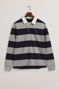 GANT Regular Fit Longsleeve Poloshirt Grau/blau, Querstreifen -Ausgewählte Bekleidungsgeschäfte 2005092 93 8 800 1200x1200