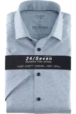 OLYMP Level Five Body Fit Jerseyhemd Hellblau, Meliert