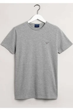 GANT Regular Fit T-Shirt Polokragen Grau,Einfarbig