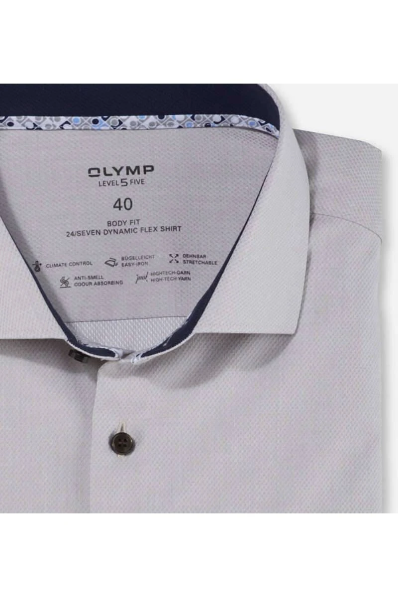 OLYMP Level Five 24/Seven Dynamic Flex Body Fit Hemd Beige, Einfarbig 2 OLYMP Level Five 24/Seven Dynamic Flex Body Fit Hemd Beige, Einfarbig – Bild 2