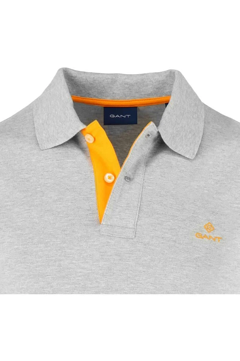 GANT Regular Fit Poloshirt Hellgrau, Melange 2 GANT Regular Fit Poloshirt Hellgrau, Melange – Bild 2