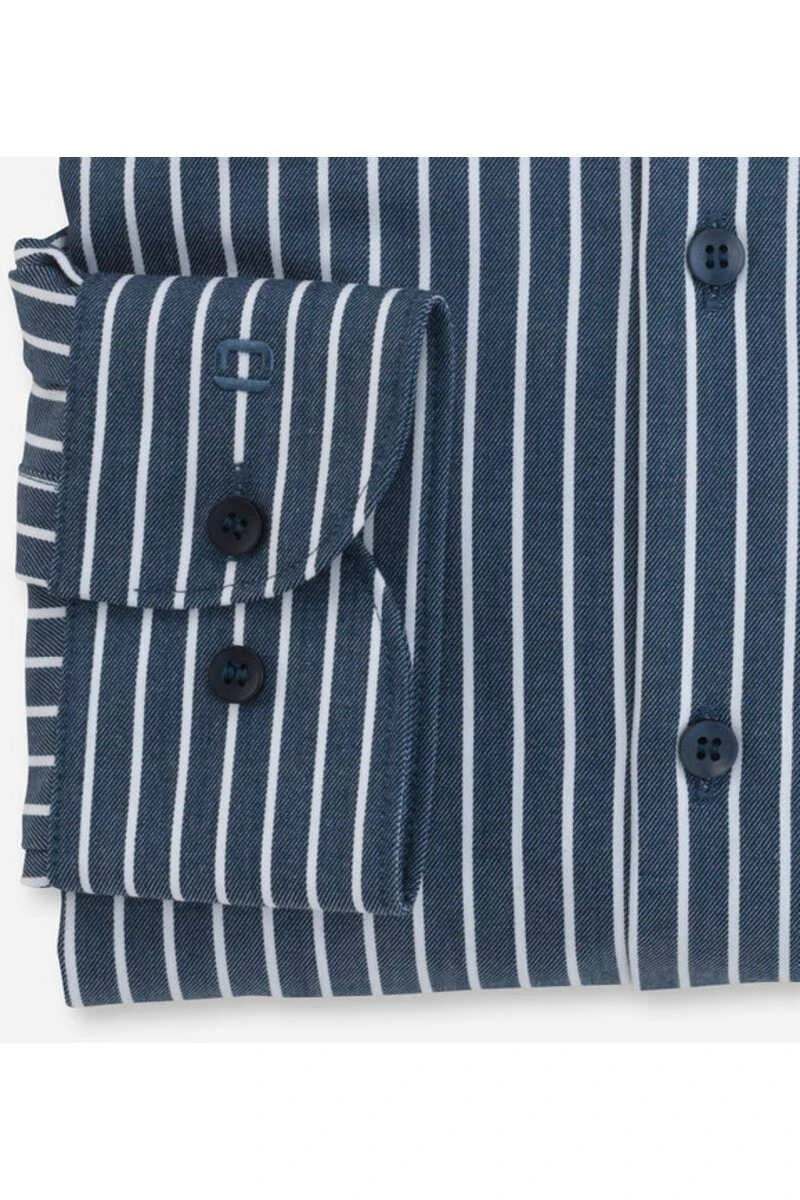 OLYMP Level Five 24/Seven Dynamic Flex Body Fit Hemd Marine, Gestreift 3 OLYMP Level Five 24/Seven Dynamic Flex Body Fit Hemd Marine, Gestreift – Bild 3