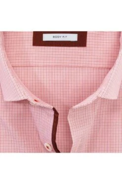 OLYMP Level Five Body Fit Hemd Rotorange, Kariert -Ausgewählte Bekleidungsgeschäfte 2088 24 07 4 800 1200x1200