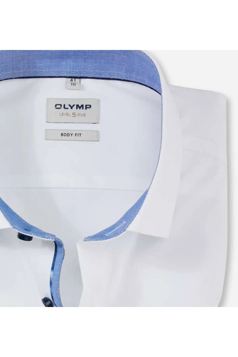 OLYMP Level Five Body Fit Hemd Weiss, Einfarbig 2 OLYMP Level Five Body Fit Hemd Weiss, Einfarbig – Bild 2