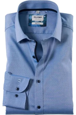 OLYMP Level Five Body Fit Hemd Royal, Faux-uni