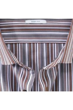 OLYMP Level Five Body Fit Hemd Braun, Gestreift -Ausgewählte Bekleidungsgeschäfte 2124 24 28 4 800 1200x1200