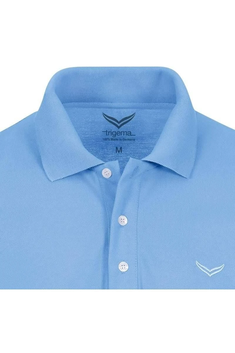 TRIGEMA Comfort Fit Poloshirt Hellblau, Einfarbig 2 TRIGEMA Comfort Fit Poloshirt Hellblau, Einfarbig – Bild 2