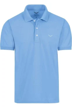 TRIGEMA Comfort Fit Poloshirt Hellblau, Einfarbig