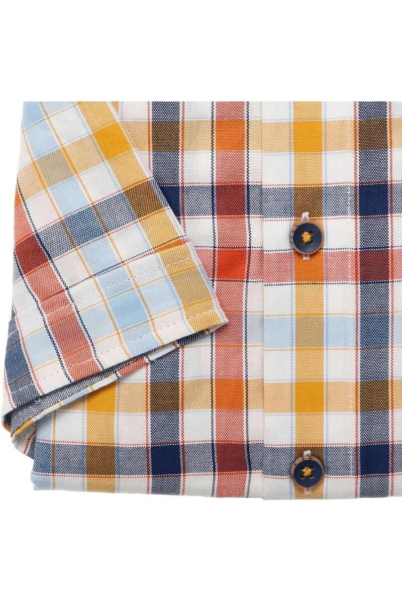 Redmond Casual Modern Fit Hemd Blau/orange/weiss, Kariert 3 Redmond Casual Modern Fit Hemd Blau/orange/weiss, Kariert – Bild 3