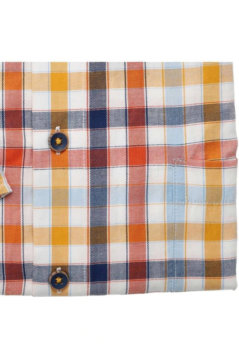 Redmond Casual Modern Fit Hemd Blau/orange/weiss, Kariert 5 Redmond Casual Modern Fit Hemd Blau/orange/weiss, Kariert – Bild 5