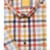 Redmond Casual Modern Fit Hemd Blau/orange/weiss, Kariert