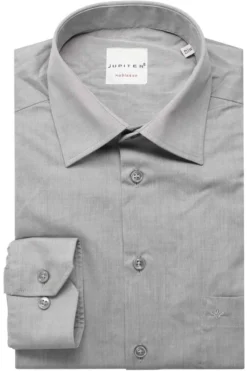 Jupiter Regular Fit Hemd Silbergrau, Einfarbig