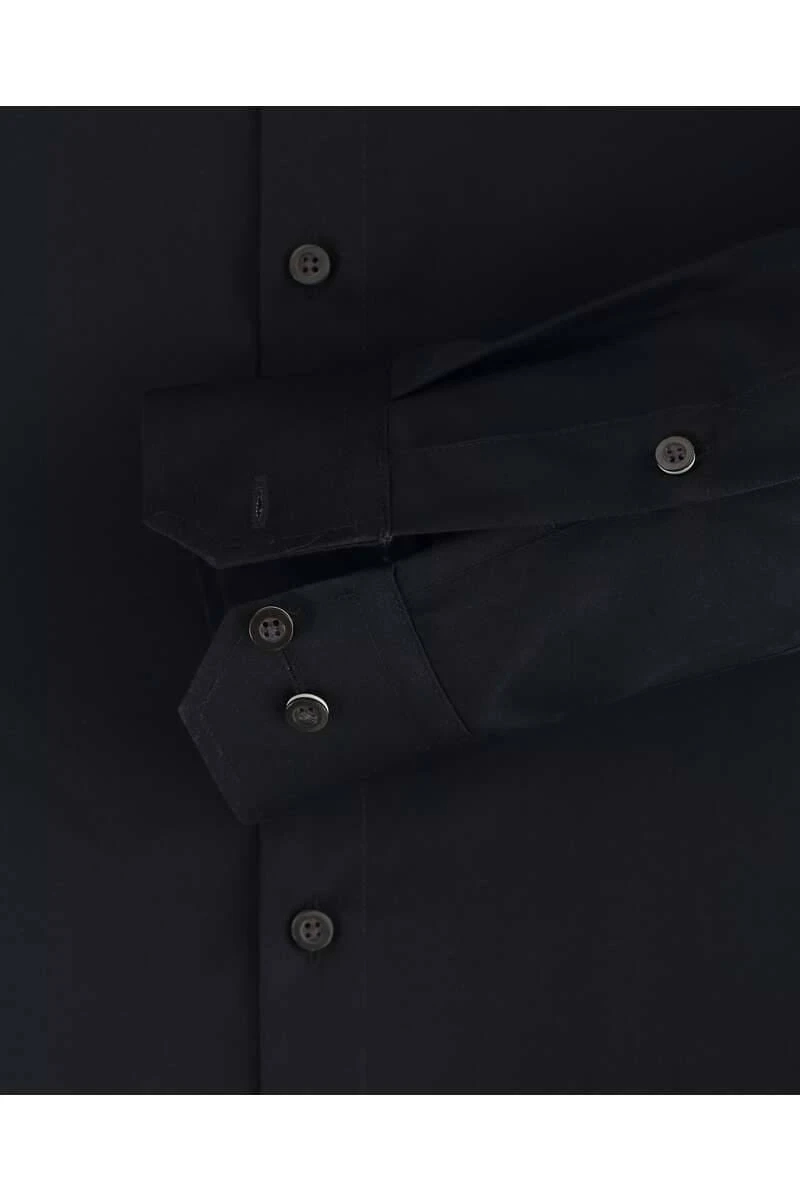 Redmond Slim Fit Hemd Schwarz, Einfarbig 3 Redmond Slim Fit Hemd Schwarz, Einfarbig – Bild 3
