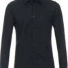 Redmond Slim Fit Hemd Schwarz, Einfarbig