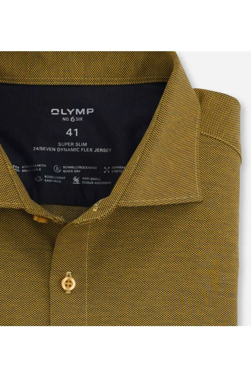 OLYMP No. Six 24/Seven Super Slim Jerseyhemd Messing, Faux-uni 2 OLYMP No. Six 24/Seven Super Slim Jerseyhemd Messing, Faux-uni – Bild 2