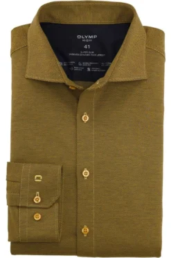 OLYMP No. Six 24/Seven Super Slim Jerseyhemd Messing, Faux-uni