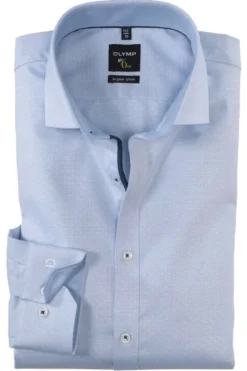 OLYMP No. Six 24/Seven Dynamic Flex Super Slim Hemd Blau/weiss, Gemustert