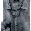 OLYMP No. Six Super Slim Hemd Blau/braun, Gemustert
