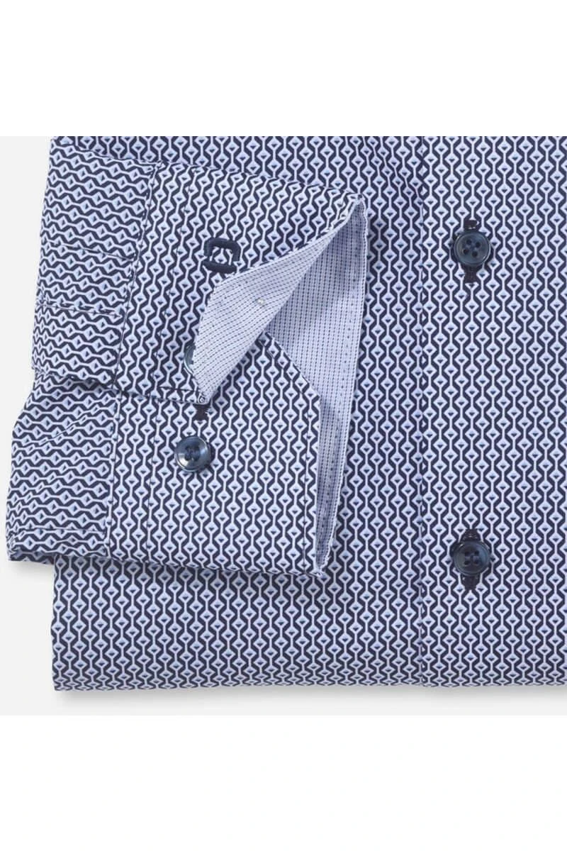 OLYMP No. Six Super Slim Hemd Marine/weiss, Gemustert 3 OLYMP No. Six Super Slim Hemd Marine/weiss, Gemustert – Bild 3