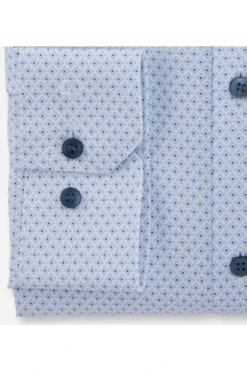 OLYMP No. Six 24/Seven Dynamic Flex Super Slim Hemd Weiss/blau, Gemustert -Ausgewählte Bekleidungsgeschäfte 2544 34 11 2 800 1200x1200