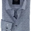 OLYMP No. Six Super Slim Hemd Marine/weiss, Gemustert