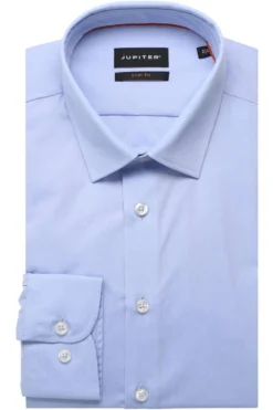 Jupiter Slim Fit Hemd Hellblau, Einfarbig