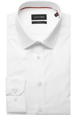Jupiter Slim Fit Hemd Weiss, Einfarbig