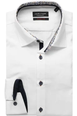 Jupiter Modern Fit Hemd Weiss, Einfarbig