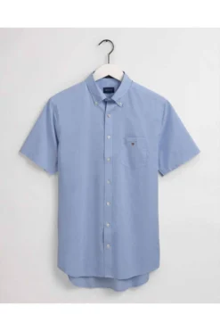 GANT Regular Fit Hemd Blau, Einfarbig