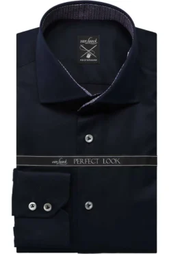 Van Laack Meisterwerk Tailor Fit Hemd Navy, Einfarbig
