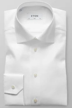 ETON Slim Fit Hemd Weiss, Einfarbig