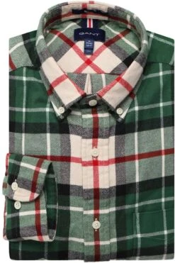 GANT Regular Fit Flanellhemd Grün, Kariert