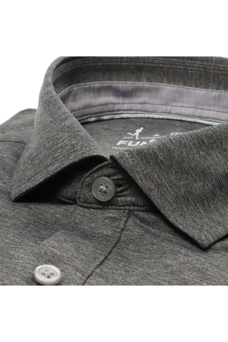 Pure Functional Slim Fit Poloshirt Grau, Einfarbig 2 Pure Functional Slim Fit Poloshirt Grau, Einfarbig – Bild 2