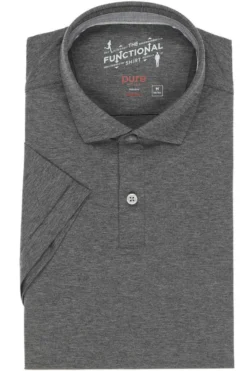 Pure Functional Slim Fit Poloshirt Grau, Einfarbig